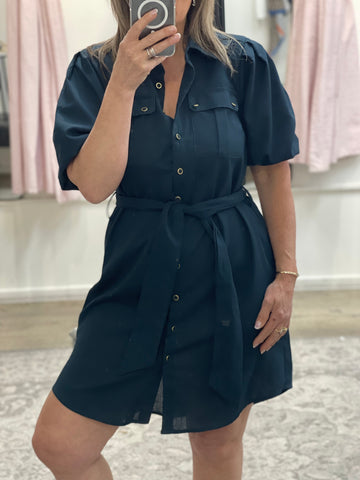 Shirt Dress - Navy